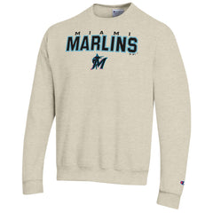Miami Marlins Champion Eco Powerblend Sweatshirt - Oatmeal Sweatshirts
