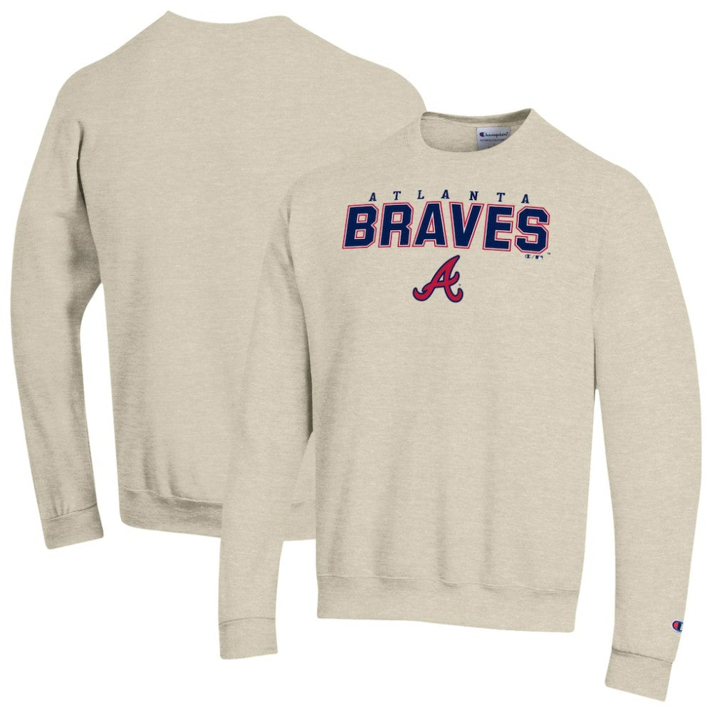 Atlanta Braves Champion Eco Powerblend Sweatshirt - Oatmeal Sweatshirts