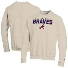 Atlanta Braves Champion Eco Powerblend Sweatshirt - Oatmeal Sweatshirts