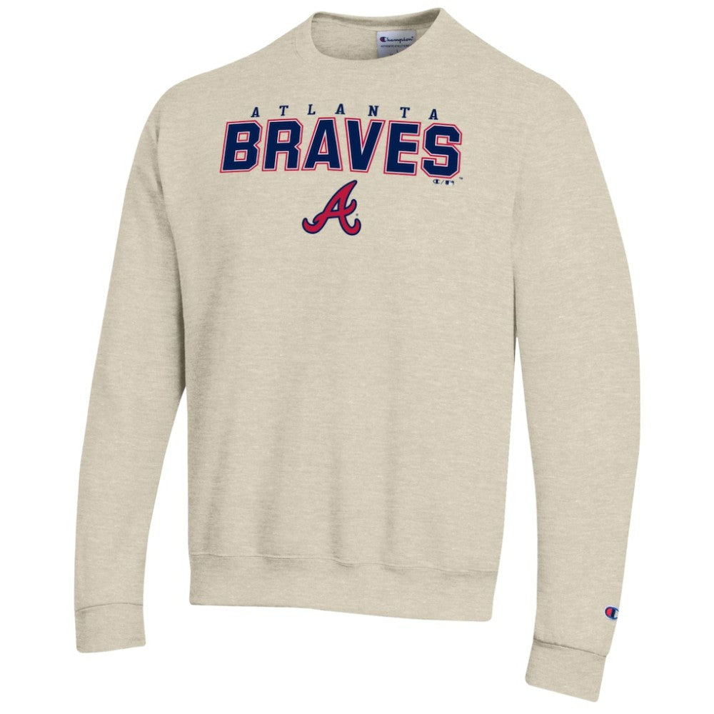 Atlanta Braves Champion Eco Powerblend Sweatshirt - Oatmeal Sweatshirts