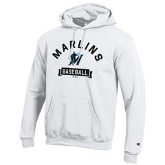 Miami Marlins Champion Eco Powerblend Hoodie - White Hoodies