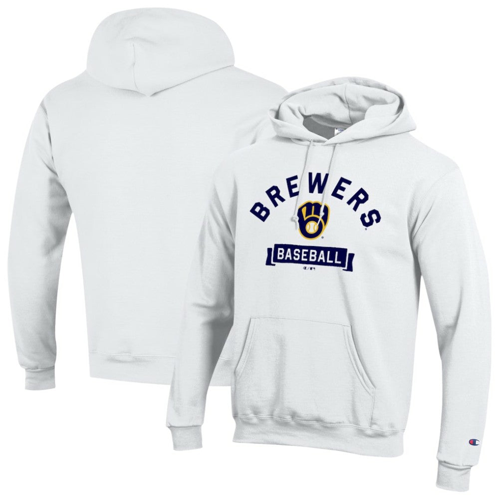 Milwaukee Brewers Champion Eco Powerblend Hoodie - White Hoodies