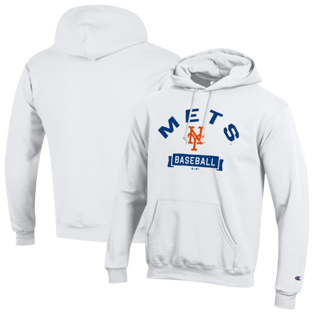 New York Mets Champion Eco Powerblend Hoodie - White Hoodies