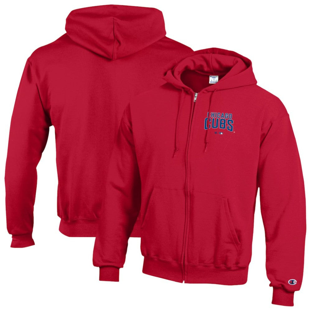 Chicago Cubs Champion Eco Powerblend Full-Zip Hoodie - Red Hoodies