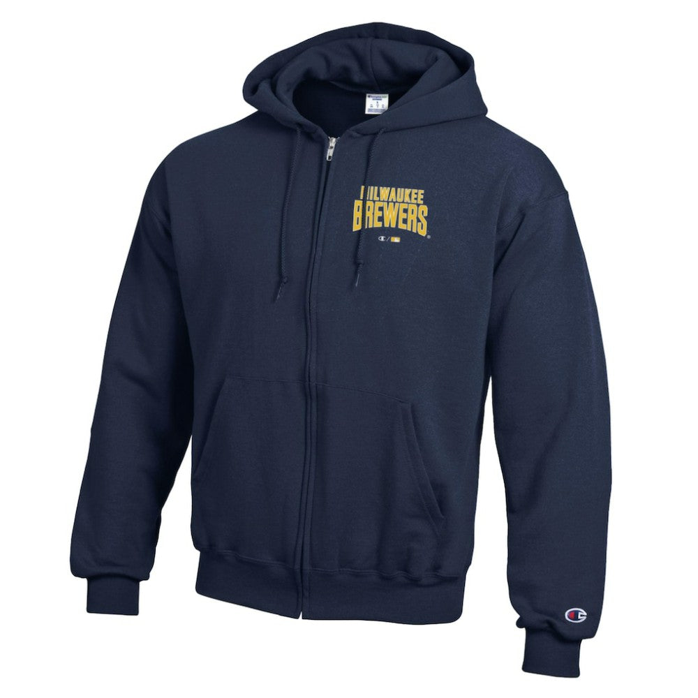Milwaukee Brewers Champion Eco Powerblend Full-Zip Hoodie - Navy Hoodies