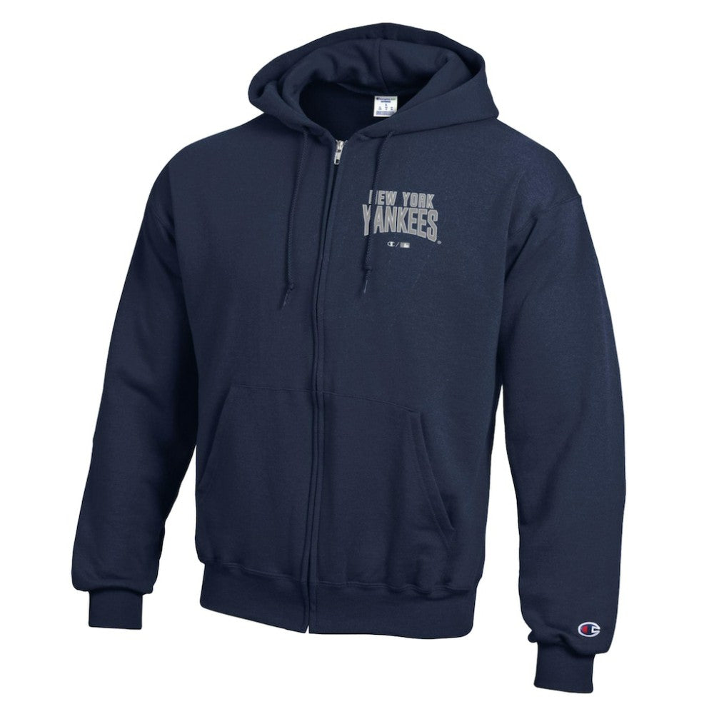 New York Yankees Champion Eco Powerblend Full-Zip Hoodie - Navy Hoodies