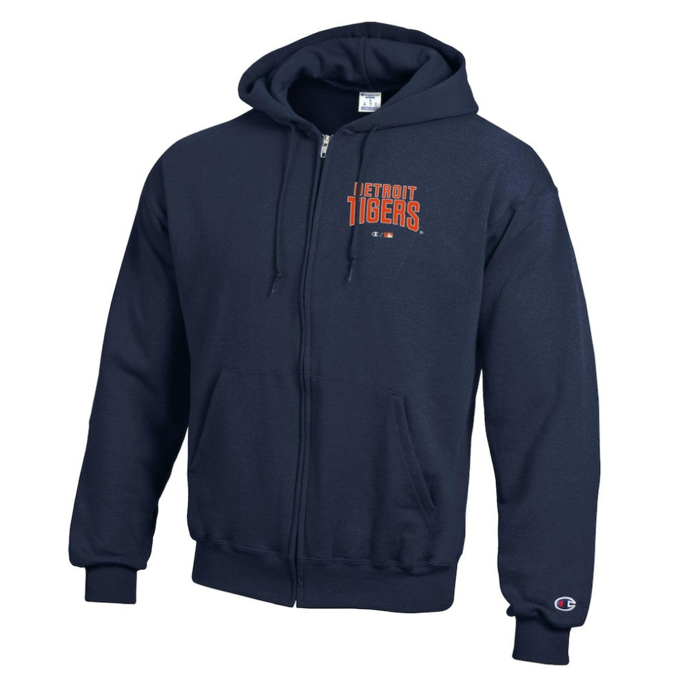 Detroit Tigers Champion Eco Powerblend Full-Zip Hoodie - Navy Hoodies