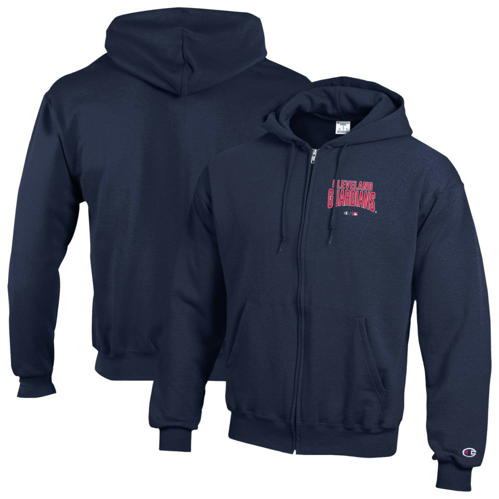Cleveland Guardians Champion Eco Powerblend Full-Zip Hoodie - Navy Hoodies