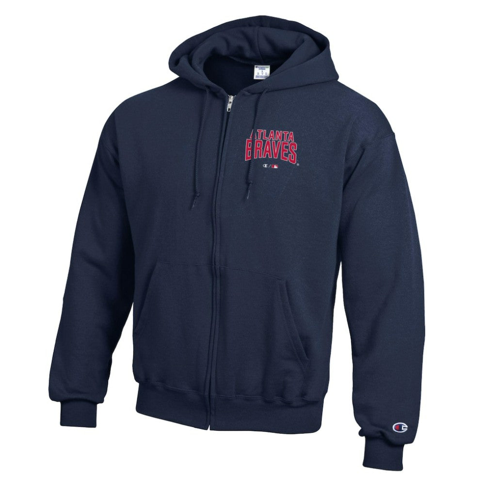 Atlanta Braves Champion Eco Powerblend Full-Zip Hoodie - Navy Hoodies