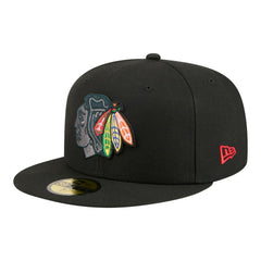 NHL Chicago Blackhawks New Era Color Pop 59FIFTY Fitted Hat - Black