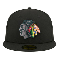 NHL Chicago Blackhawks New Era Color Pop 59FIFTY Fitted Hat - Black