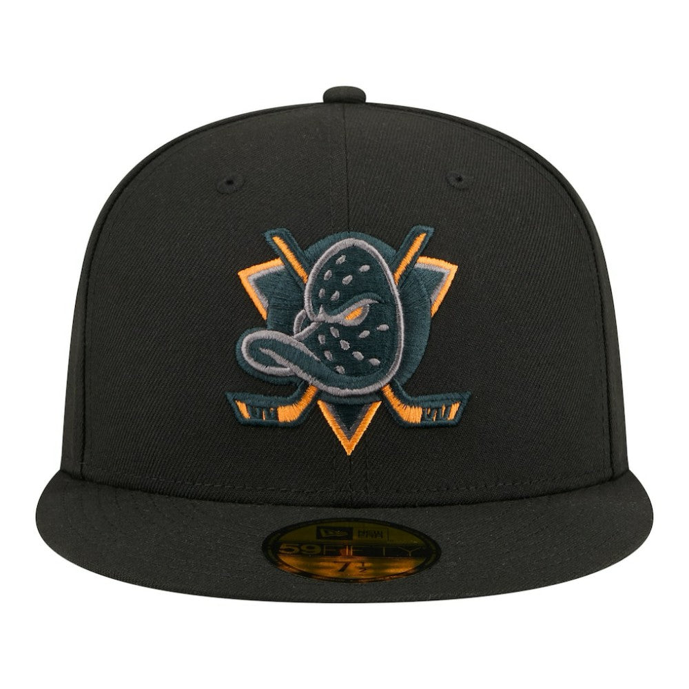 NHL Anaheim Ducks New Era Color Pop 59FIFTY Fitted Hat - Black