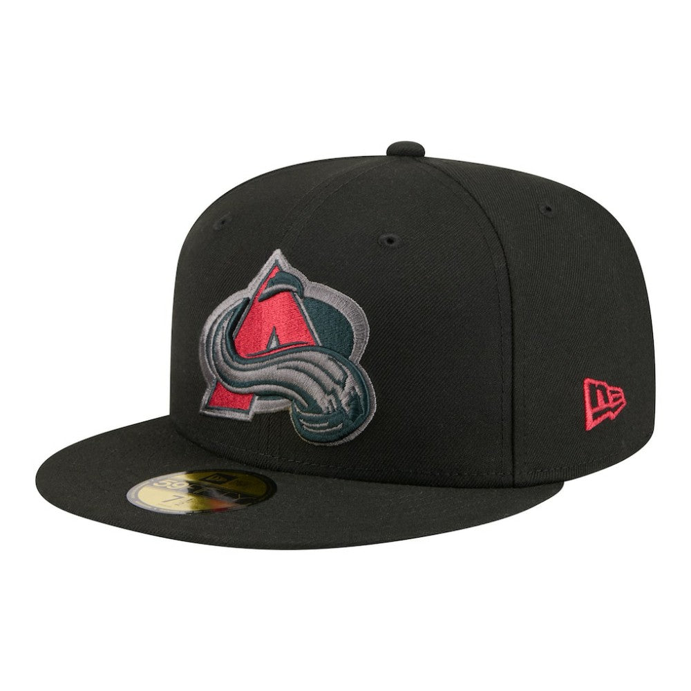 NHL Colorado Avalanche New Era Color Pop 59FIFTY Fitted Hat - Black