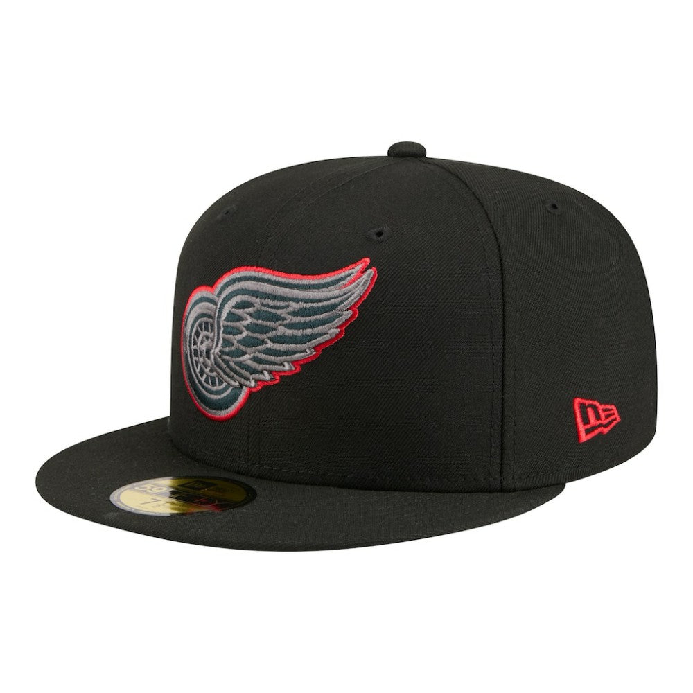 NHL Detroit Red Wings New Era Color Pop 59FIFTY Fitted Hat - Black