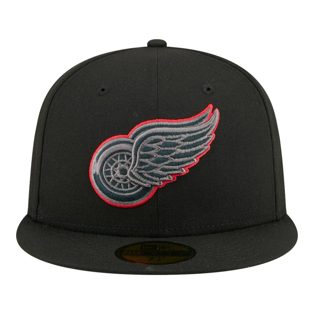 NHL Detroit Red Wings New Era Color Pop 59FIFTY Fitted Hat - Black