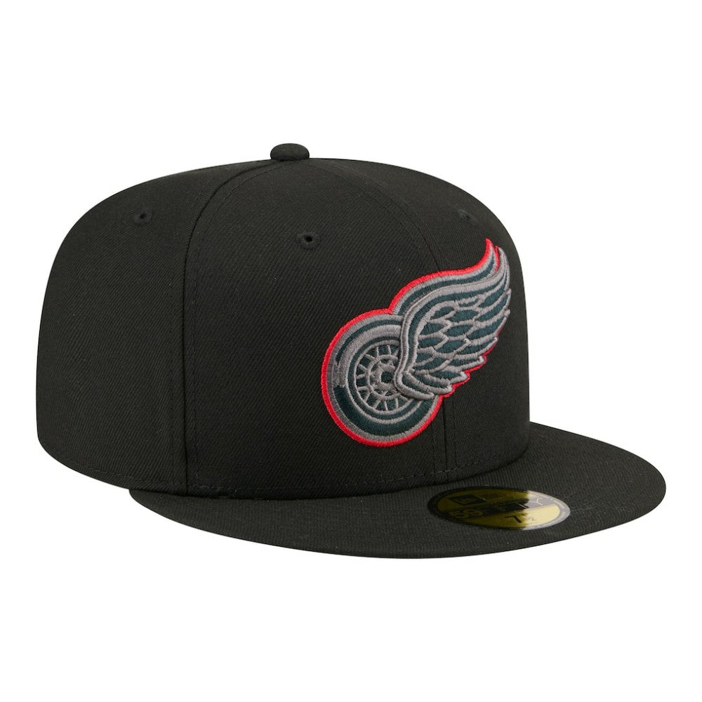 NHL Detroit Red Wings New Era Color Pop 59FIFTY Fitted Hat - Black