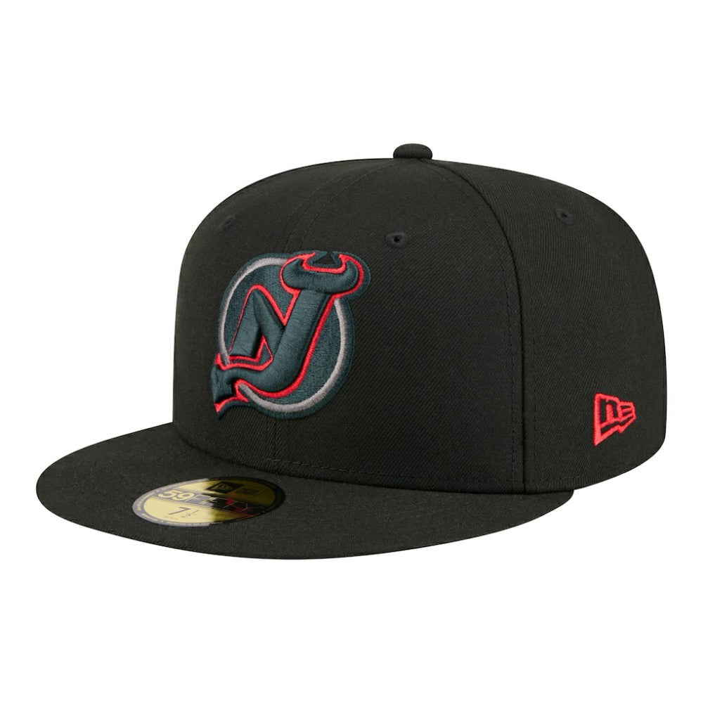 NHL New Jersey Devils New Era Color Pop 59FIFTY Fitted Hat - Black
