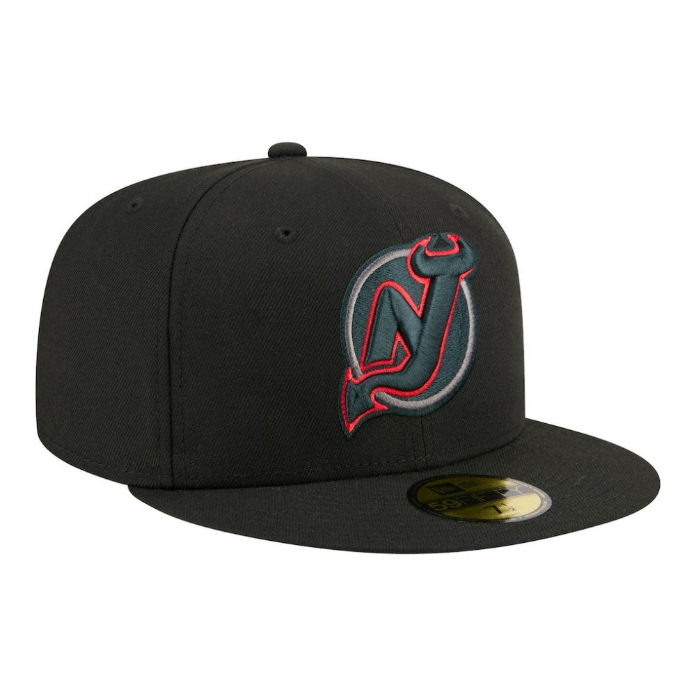 NHL New Jersey Devils New Era Color Pop 59FIFTY Fitted Hat - Black