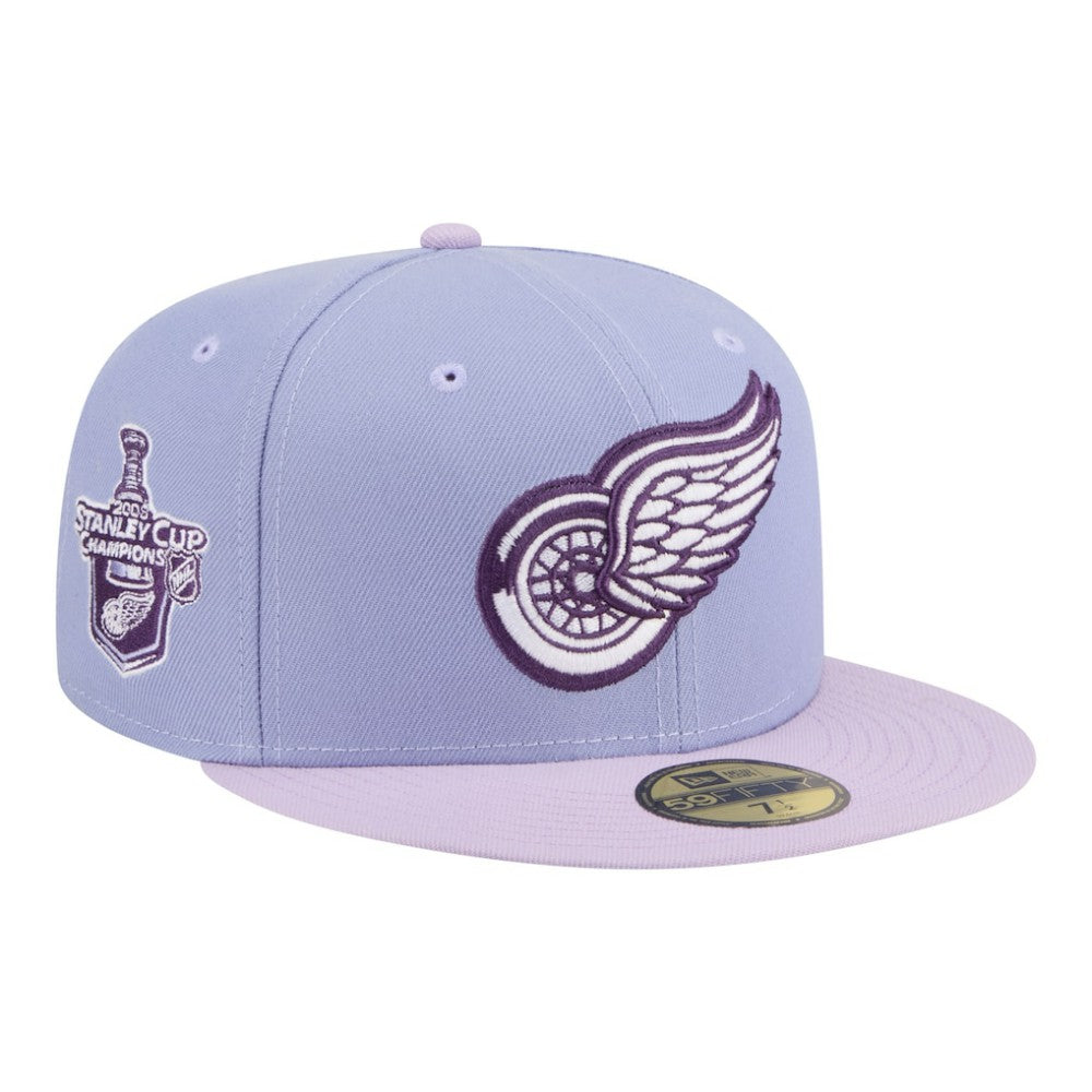 NHL Detroit Red Wings New Era Lavender Bloom 59FIFTY Fitted Hat - Light Purple/Purple