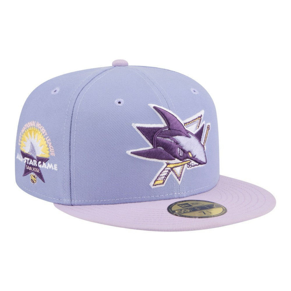 NHL San Jose Sharks New Era Lavender Bloom 59FIFTY Fitted Hat - Light Purple/Purple