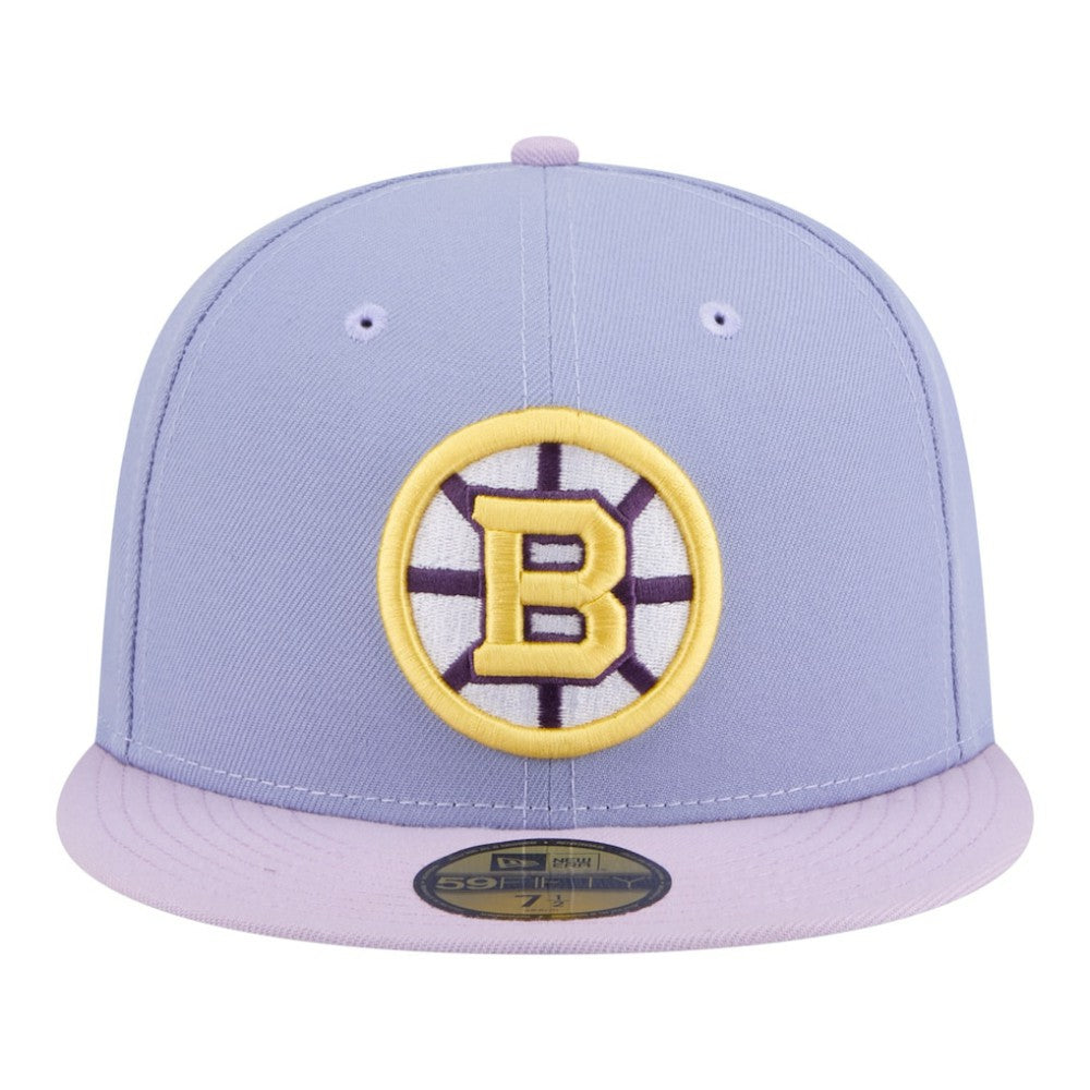 NHL Boston Bruins New Era Lavender Bloom 59FIFTY Fitted Hat - Light Purple/Purple