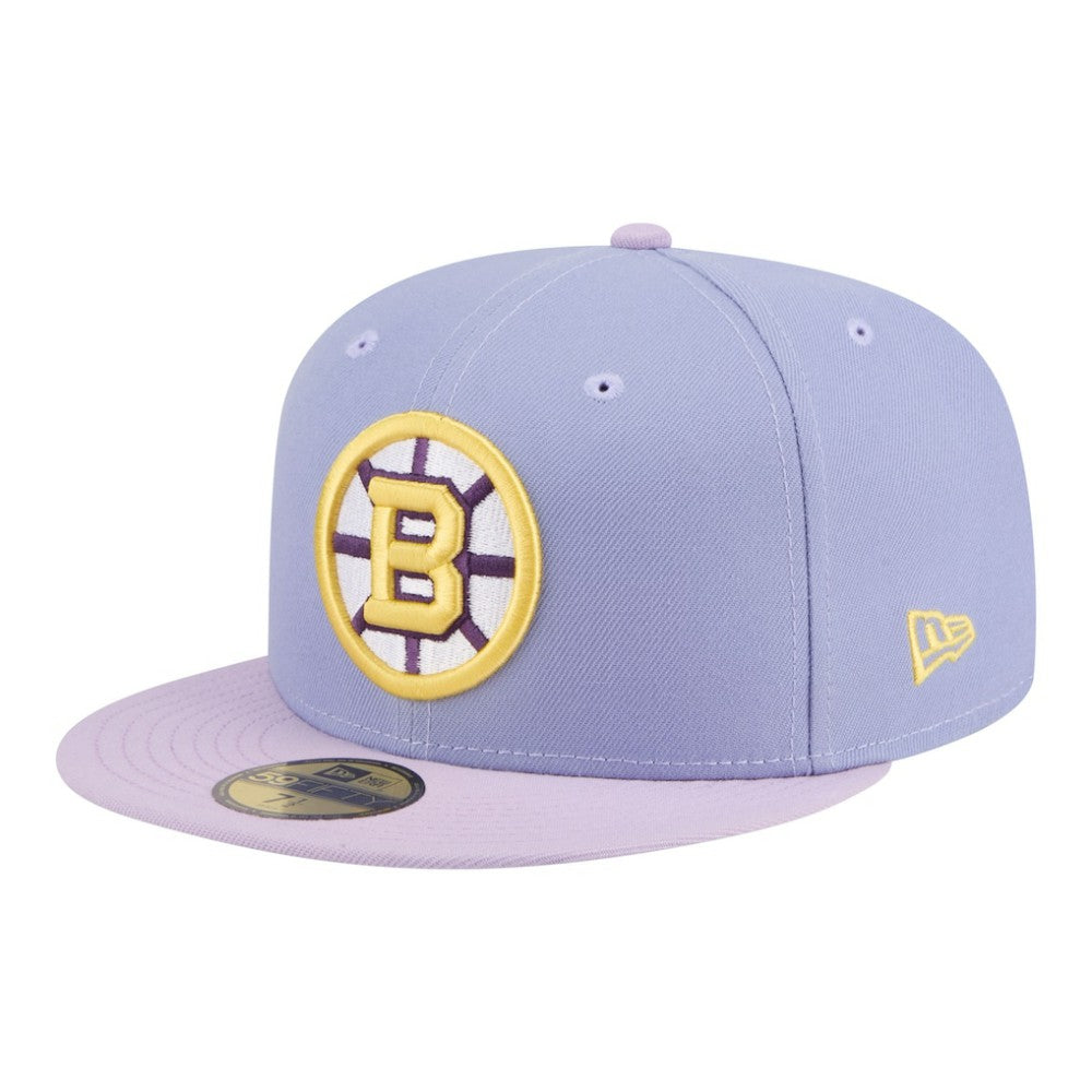 NHL Boston Bruins New Era Lavender Bloom 59FIFTY Fitted Hat - Light Purple/Purple