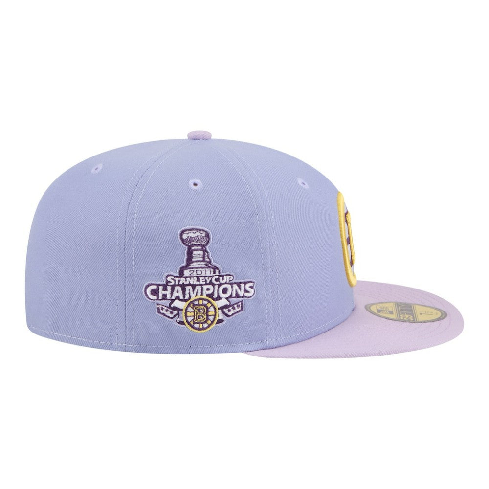 NHL Boston Bruins New Era Lavender Bloom 59FIFTY Fitted Hat - Light Purple/Purple