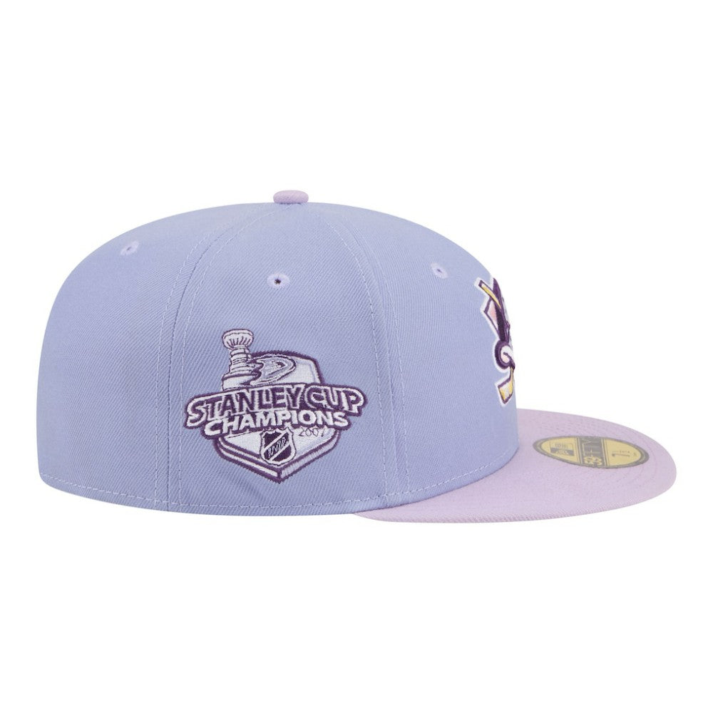 NHL Anaheim Ducks New Era Lavender Bloom 59FIFTY Fitted Hat - Light Purple/Purple
