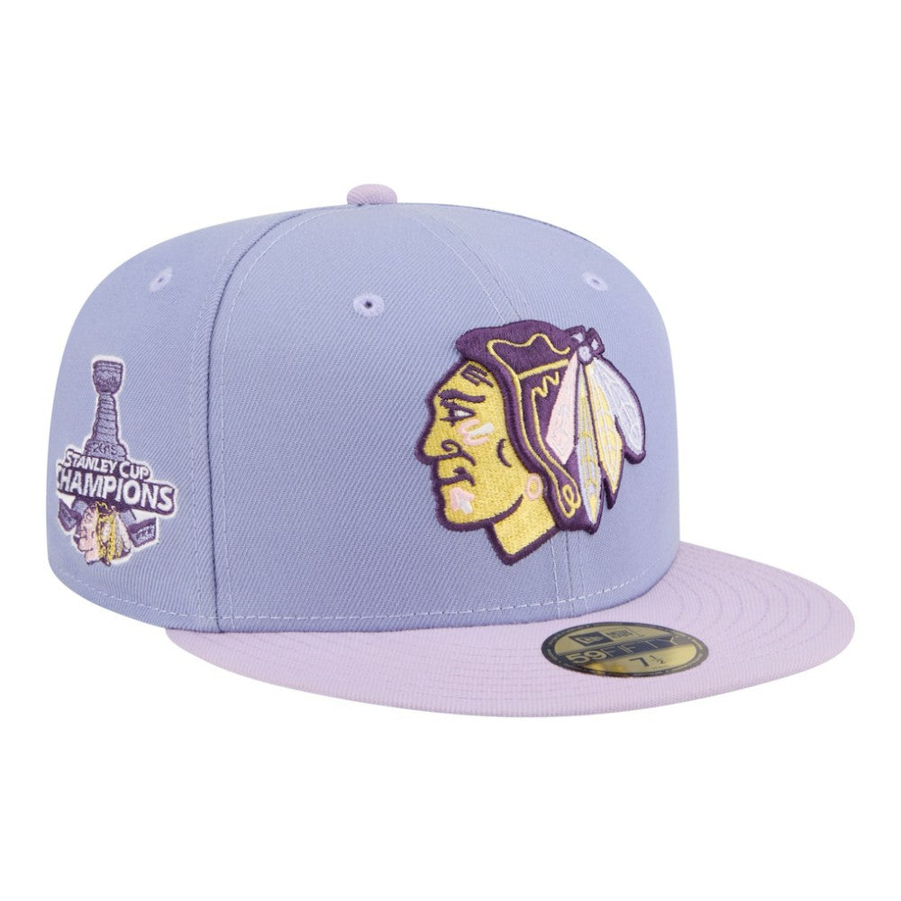 NHL Chicago Blackhawks New Era Lavender Bloom 59FIFTY Fitted Hat - Light Purple/Purple