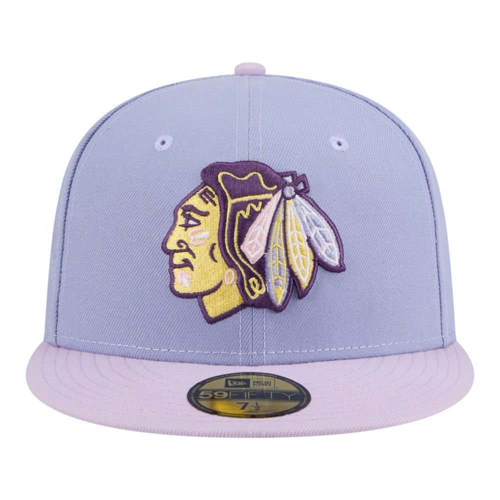 NHL Chicago Blackhawks New Era Lavender Bloom 59FIFTY Fitted Hat - Light Purple/Purple