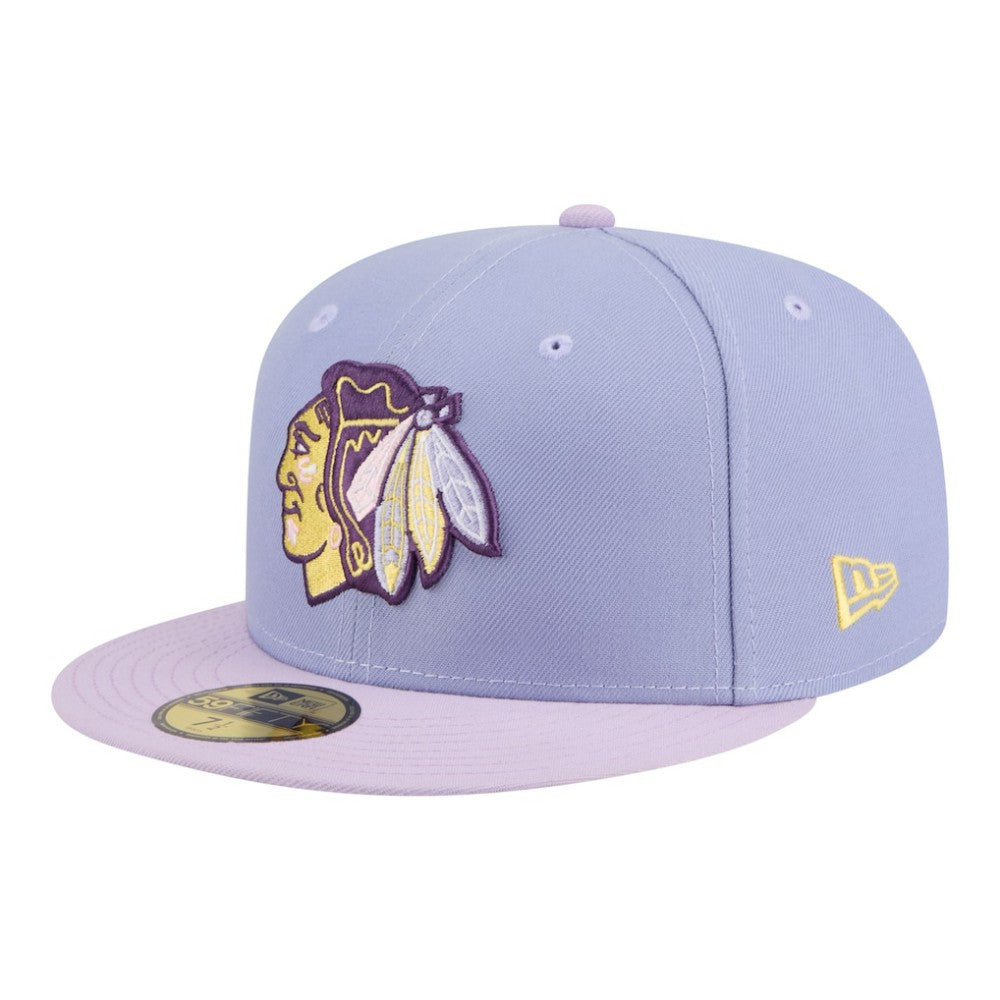 NHL Chicago Blackhawks New Era Lavender Bloom 59FIFTY Fitted Hat - Light Purple/Purple