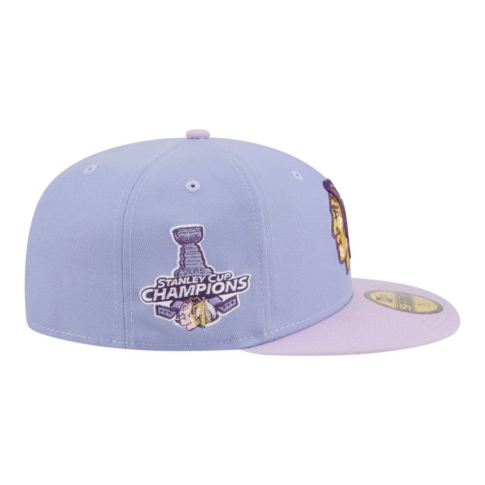 NHL Chicago Blackhawks New Era Lavender Bloom 59FIFTY Fitted Hat - Light Purple/Purple