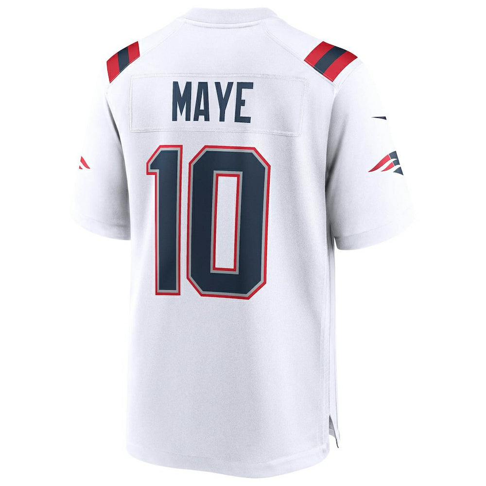 Drake Maye New England Patriots Super Bowl LX Patch Game Jersey White