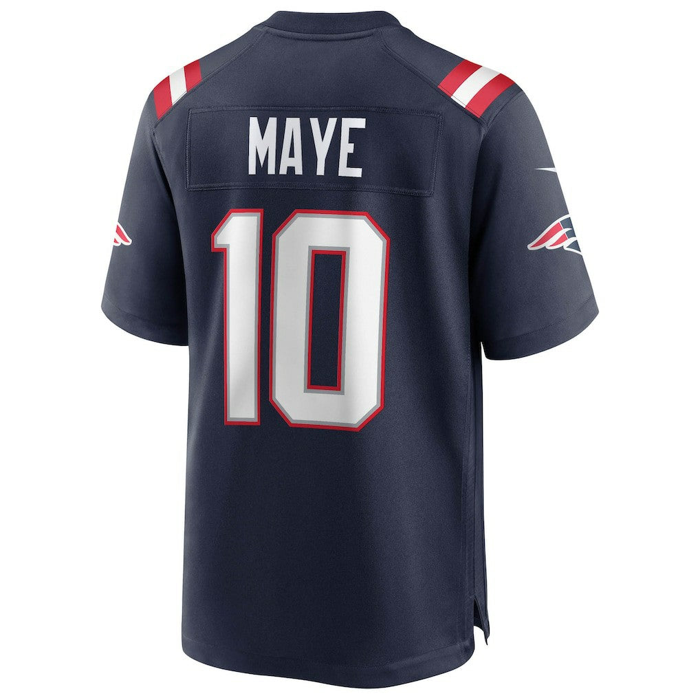 NFL Drake Maye New England Patriots Super Bowl LX Patch Game Jersey - Navy