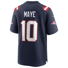 NFL Drake Maye New England Patriots Super Bowl LX Patch Game Jersey - Navy