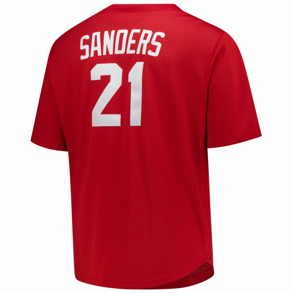 Deion Sanders Cincinnati Reds Mitchell & Ness Big & Tall Cooperstown Mesh Batting Practice Jersey - Red Jerseys