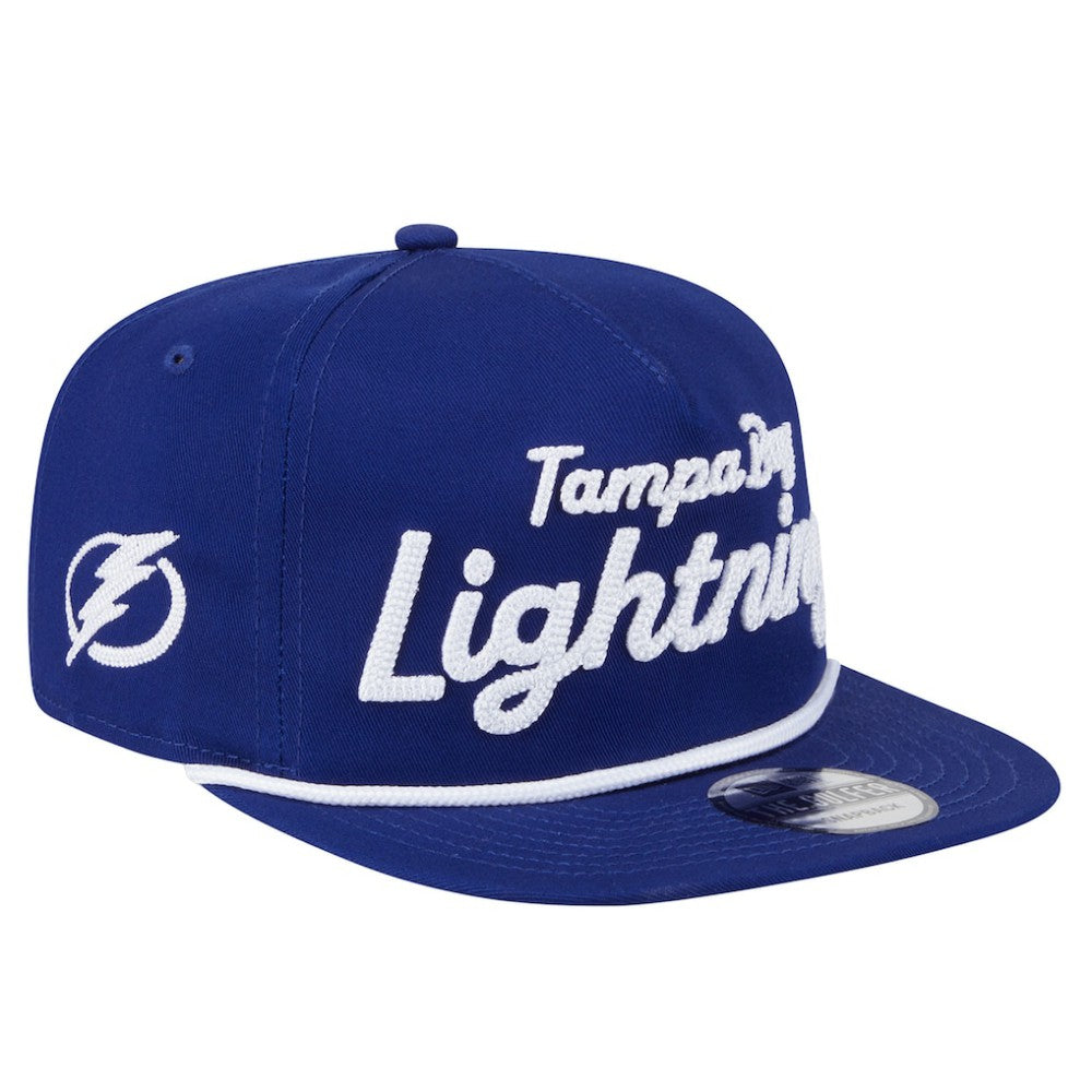 NHL Tampa Bay Lightning New Era Team Text Golfer Adjustable Hat - Blue