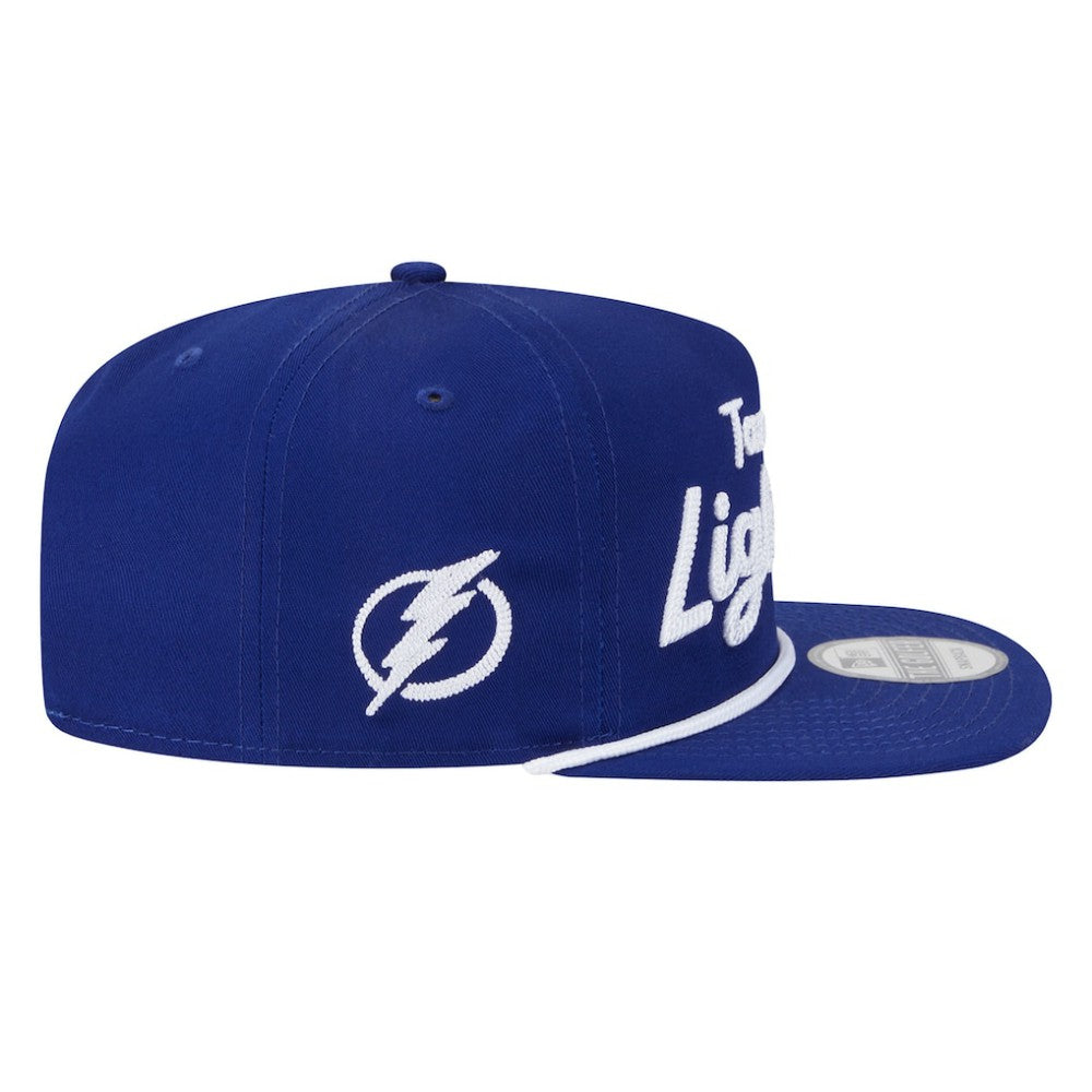 NHL Tampa Bay Lightning New Era Team Text Golfer Adjustable Hat - Blue