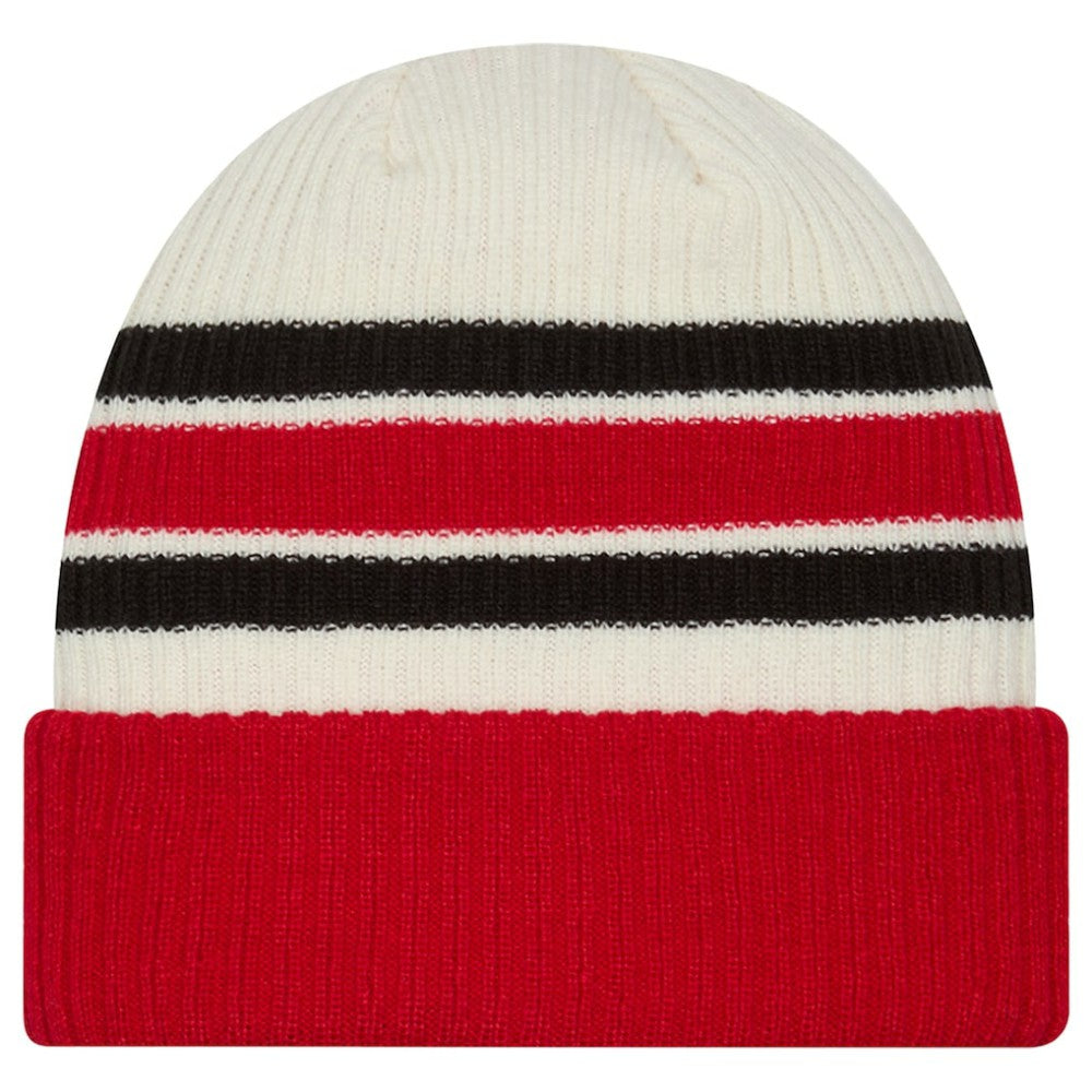 NHL Carolina Hurricanes New Era Vintage Cuffed Knit Hat - Cream/Red