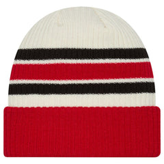 NHL Carolina Hurricanes New Era Vintage Cuffed Knit Hat - Cream/Red