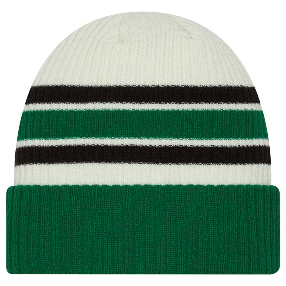 NHL Dallas Stars New Era Vintage Cuffed Knit Hat - Cream/Kelly Green
