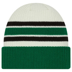 NHL Dallas Stars New Era Vintage Cuffed Knit Hat - Cream/Kelly Green