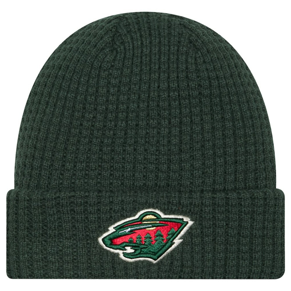 NHL Minnesota Wild New Era Waffle Cuffed Knit Hat - Green