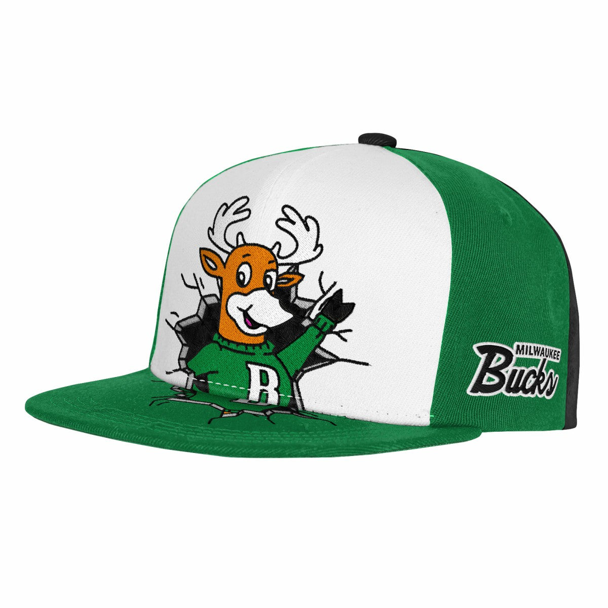 Milwaukee Bucks Youth Mascot Snapback Hat Green
