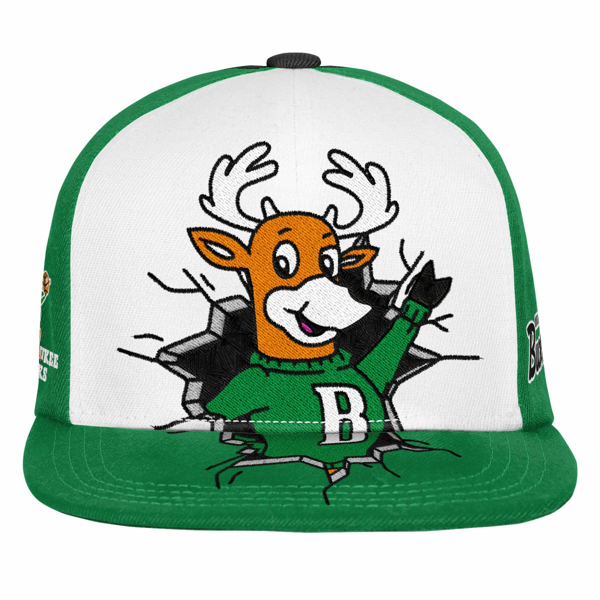 Milwaukee Bucks Youth Mascot Snapback Hat Green
