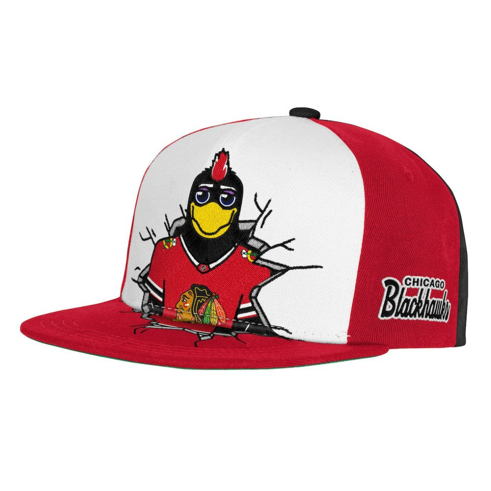 NHL Chicago Blackhawks Mitchell & Ness Youth Mascot Snapback Hat - Red