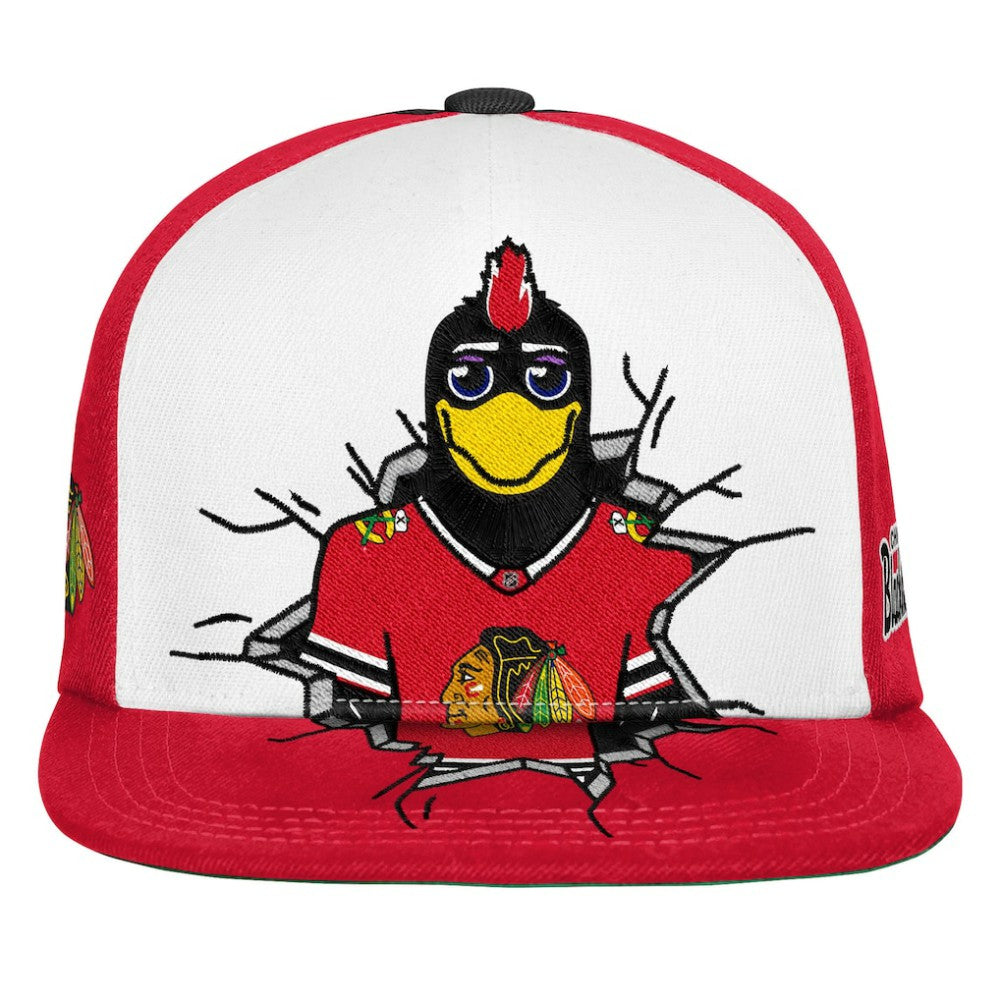 NHL Chicago Blackhawks Mitchell & Ness Youth Mascot Snapback Hat - Red