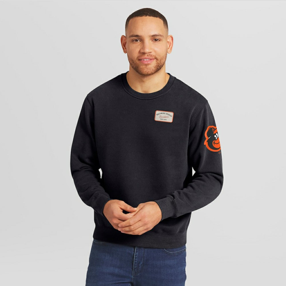 Baltimore Orioles Darius Rucker Collection by Fanatics Washed Crew Neck Pullover Sweatshirt - Black Pullover