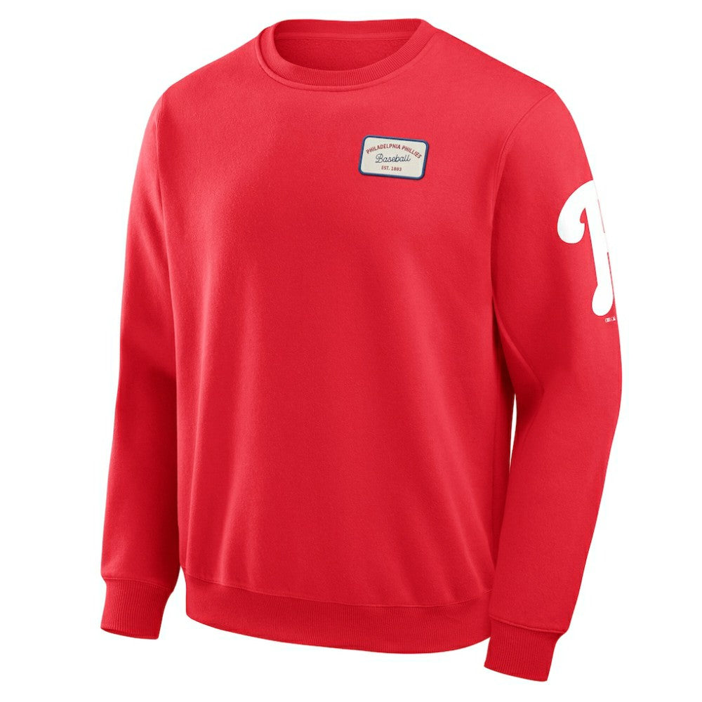 Philadelphia Phillies Darius Rucker Collection by Fanatics Washed Crew Neck Pullover Sweatshirt - Red Pullover