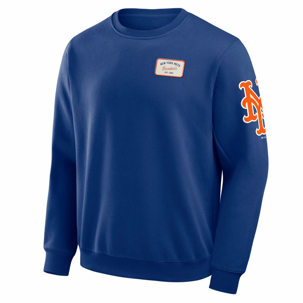 New York Mets Darius Rucker Collection by Fanatics Washed Crew Neck Pullover Sweatshirt - Royal Pullover